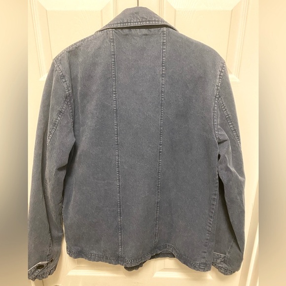 Denim jacket. Double breasted denim pea coat in size Medium. - Picture 3 of 4